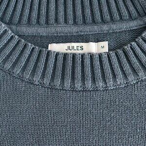 Jules Men’s Blue-Grey Round Neck Sweater, Size M – Good Condition.